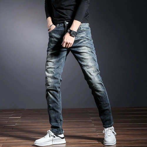 Ретро штаны, джинсы, европейский стиль, осенние, свободный прямой крой