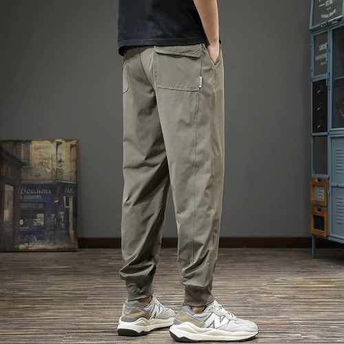 Осенние шелковые эластичные штаны, в американском стиле, оверсайз