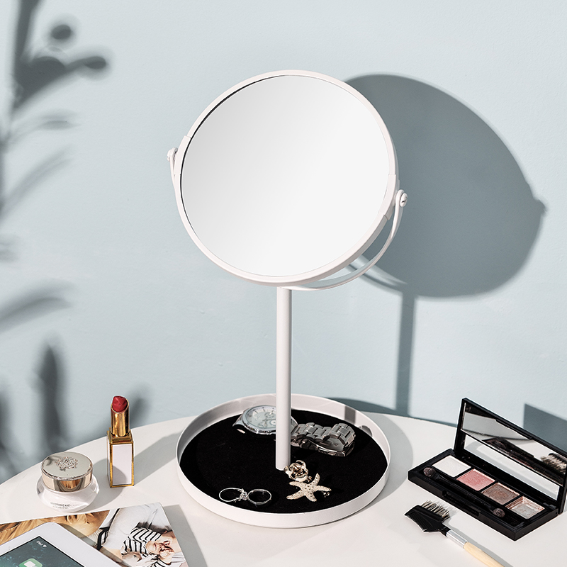 Eurostyle Desktop Makeup Mirror Subbedroom Bathroom Wash Toiletries Makeup Desk Home Strap Containing Portable Cute Little Mirror Mesh Red