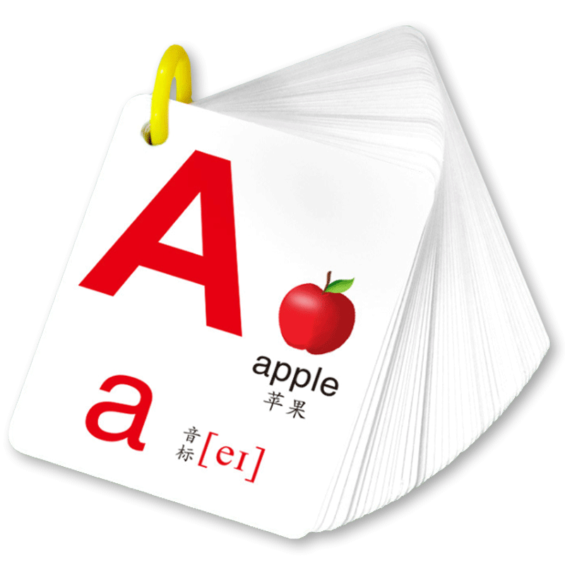 English letters card 26 cases of cases in English ABC elementary school children kindergarten children's teaching aids early education band phonetic symbols