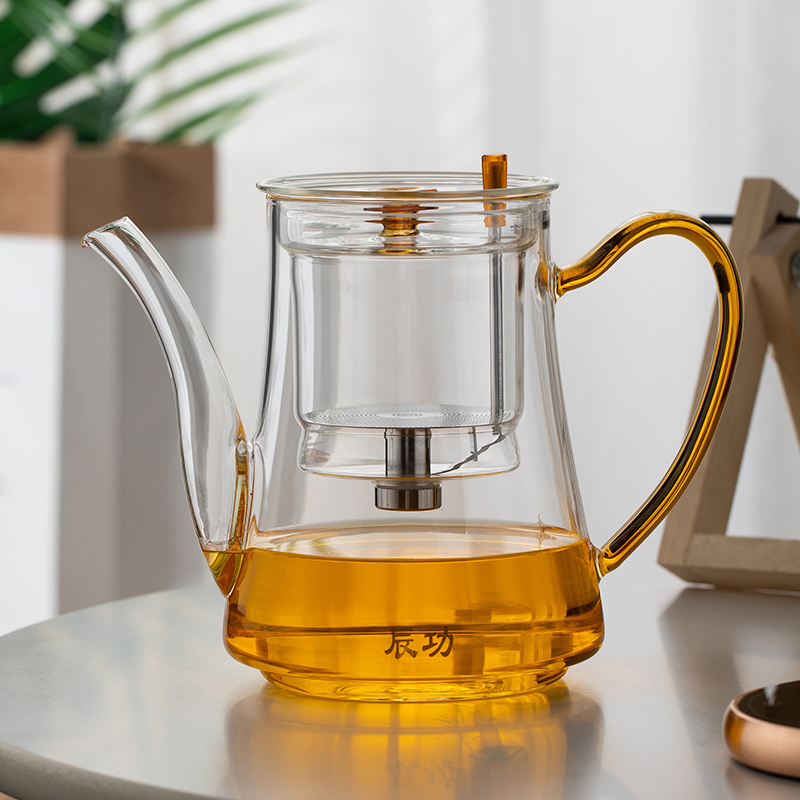 All-glass inner container fluttering Cup heat-resistant thickened transparent filter tea separation bubble teapot household Black Tea Tea breinner