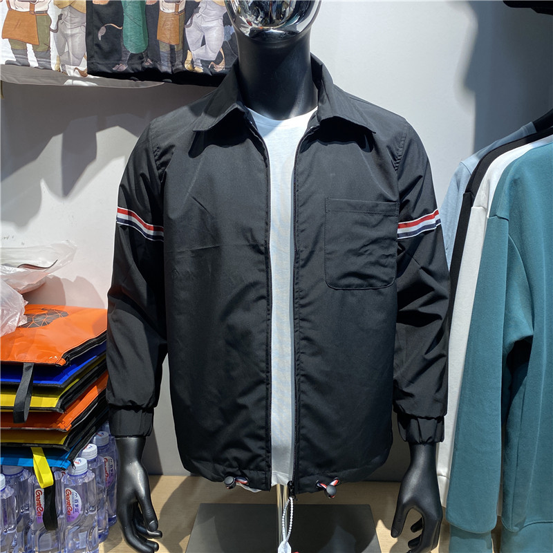 TB Classic Three Bars Fall Outdoor Leisure Windproof Waterproof Jacket Men Overalls Turncoat Jacket Tide