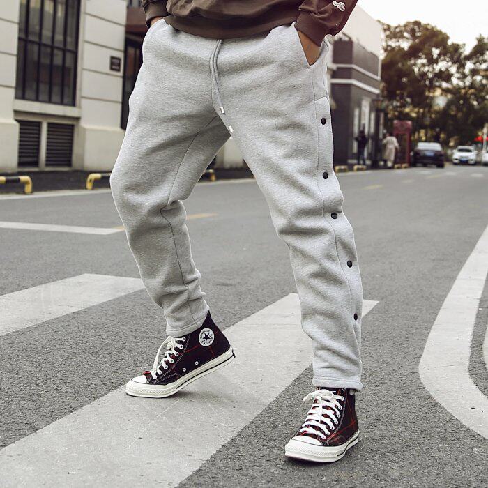 Too handsome, retro - feet small feet casual buckle jeans 