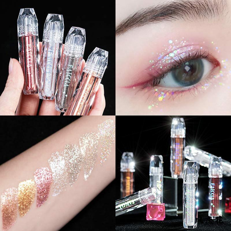 Liquid Eyeshadow Recumbent Silkworm Glitter Diamond Pearlescent Flake Super Sparkle Net Red Makeup Highlighter Liquid Eyeshadow Liquid Monochrome Affordable