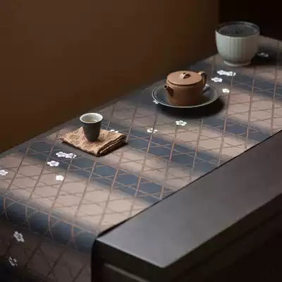 Zhishe brocade Zen Mountain Garden Xiaomei tea mat Cotton linen tea flag tea table tablecloth Chinese tea table mat Tea set mat