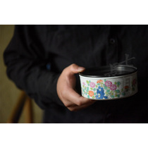 Jingdezhen Mass Yunhai Ceramic pot Chengde Powder Painting Pink Flower Tea Boat Siguay Copper Money Hole Tray Dry Foam Pan Tea Tray