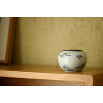 Jingdezhen City Miyun Fasting ceramic Jianshui Cloud Crane Tin cover Watertoon Far Mountain Concup wash Home Tea Road accessories