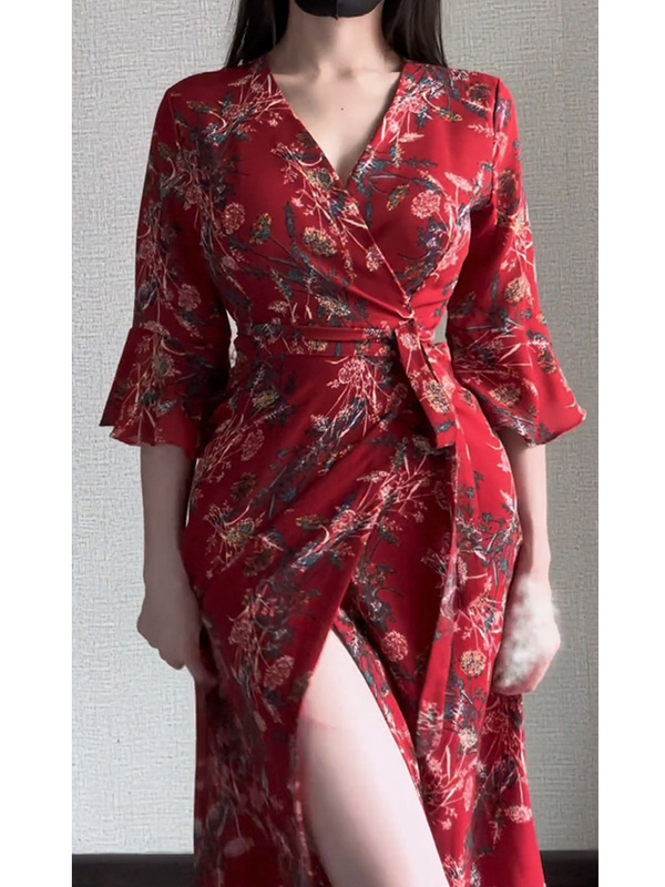 Sexy and Alluring Mature Woman in a Red Dress, Plus-Size, Slightly Chubby, Bodycon Dress, Beach Dress, French Style, Tummy-Covering Sexy and Alluring Mature Woman in a Red Dress, Plus-Size, Slightly Chubby, Bodycon Dress, Beach Dress, French Style, Tummy-Covering