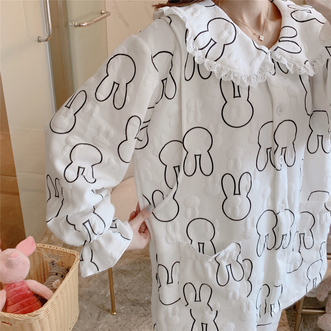 月子服孕妇睡衣春秋夹棉哺乳喂奶怀孕期冬纯棉保暖住出院家居服详情39