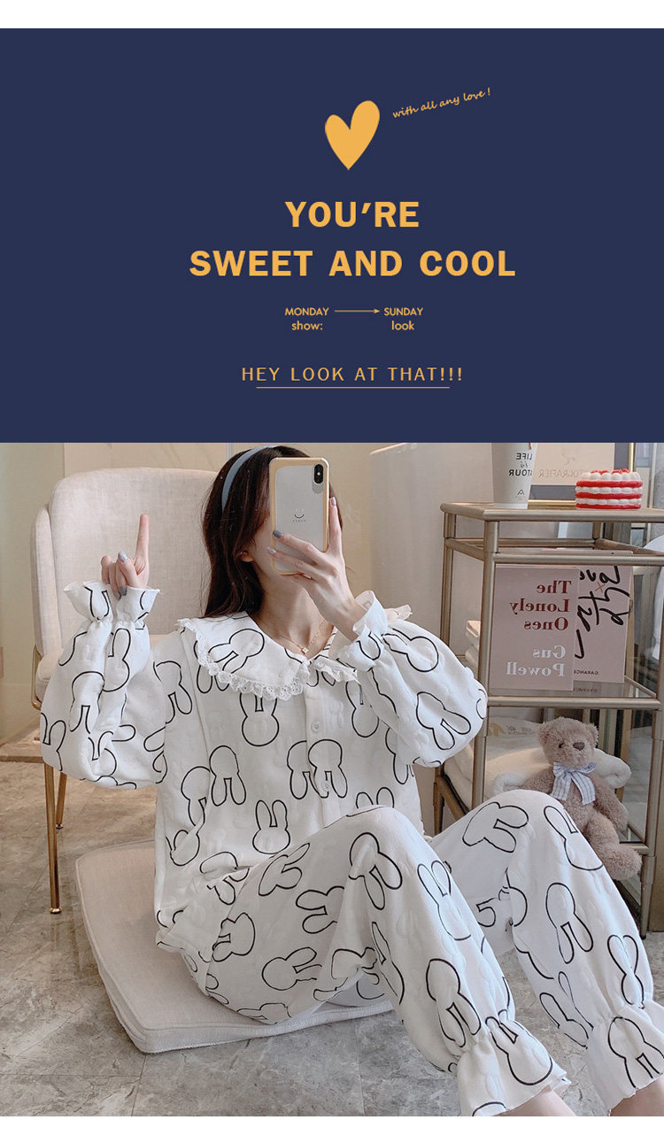 月子服孕妇睡衣春秋夹棉哺乳喂奶怀孕期冬纯棉保暖住出院家居服详情46