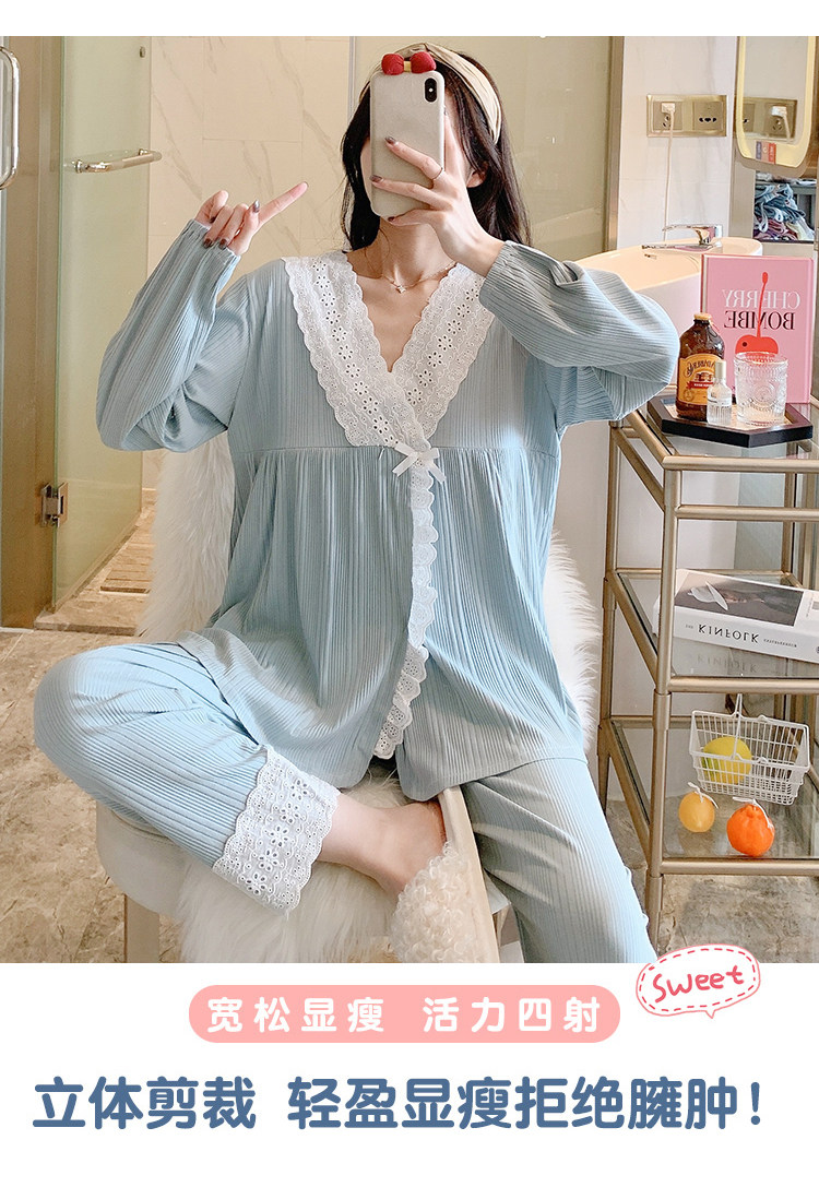 莫代尔睡衣女士夏季月子服日系春秋哺乳喂奶家居服套装两件套爆款详情26