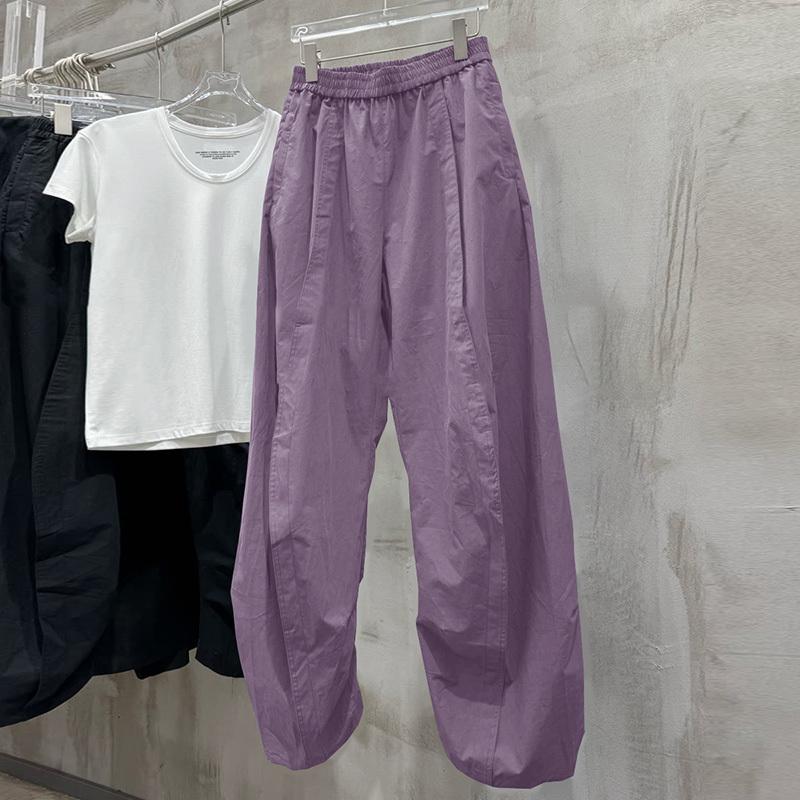 2024 Summer New Trendy Purple Petite Women's Sports Casual Pants with a Tapered Design