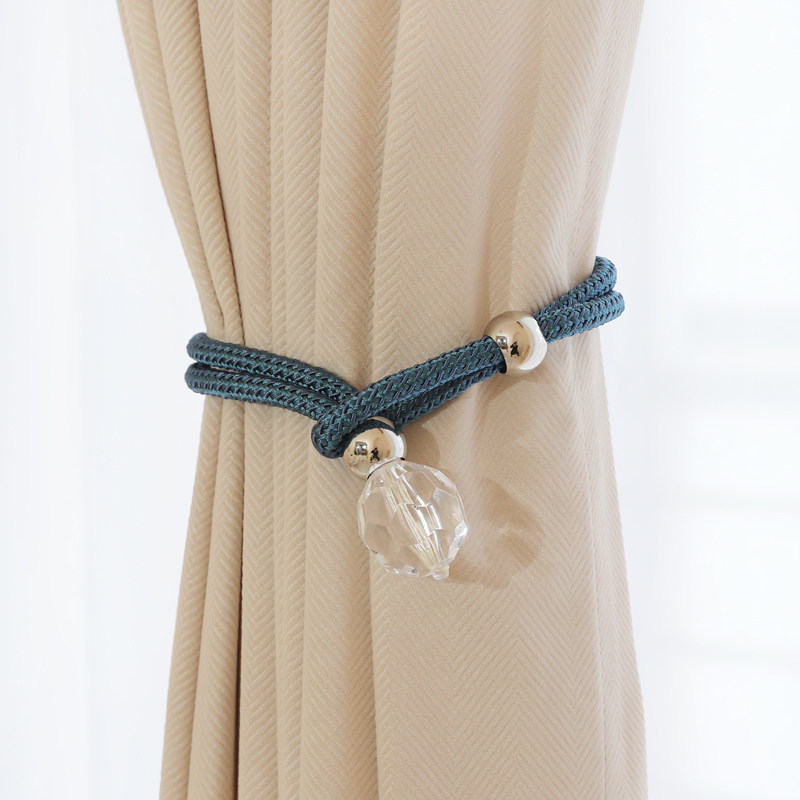 Eurostyle curtains hanging balls tied with ball straps tied rope home living room curtains decorative hanging ears flow SuNordic light and luxurious k-36
