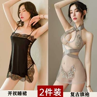 Соблазн Black+retro cheongsam [отправить 2 пары носков]