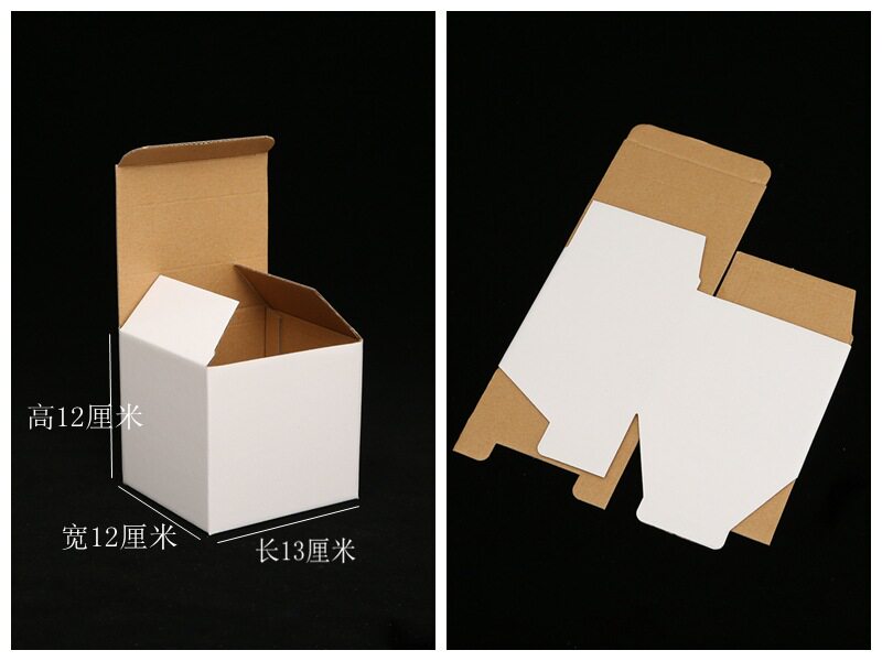 картон 现货白色覆膜三层e瓦楞11-12-13cm通用节能灯汽车配件内包装纸盒