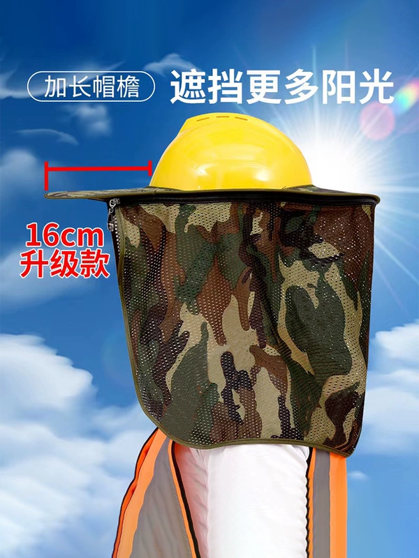 Mũ năng lượng mặt trời mùa hè quạt làm lạnh an toàn mũ đội đầu có thể sạc lại công trường xây dựng tiêu chuẩn quốc gia dự án xây dựng dày rủi ro điều hòa không khí vành mũ bảo hộ quai mũ bảo hộ