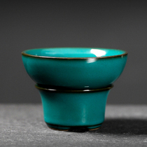 Emerald green Kung Fu tea filter Ceramic tea drain Creative tea ceremony accessories Tea making supplies Tea separator Tea filter