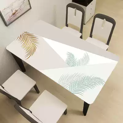 (Leather tablecloth)Simple solid color double-layer net red leather tablecloth waterproof and oil-proof wash-in household table mat