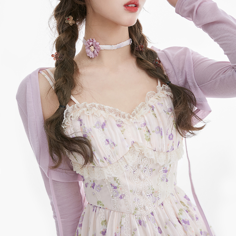 Sun Protection Shawl for Women, Thin Summer Outerwear to Pair with a Slip Dress, French-Style Short Knitted Cardigan