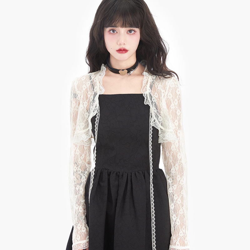Mesh Lace Sun Protection Cardigan for Women, Thin Shawl for Summer, Paired with a Slip Dress, Cover-Up, Vest, Top, Jacket