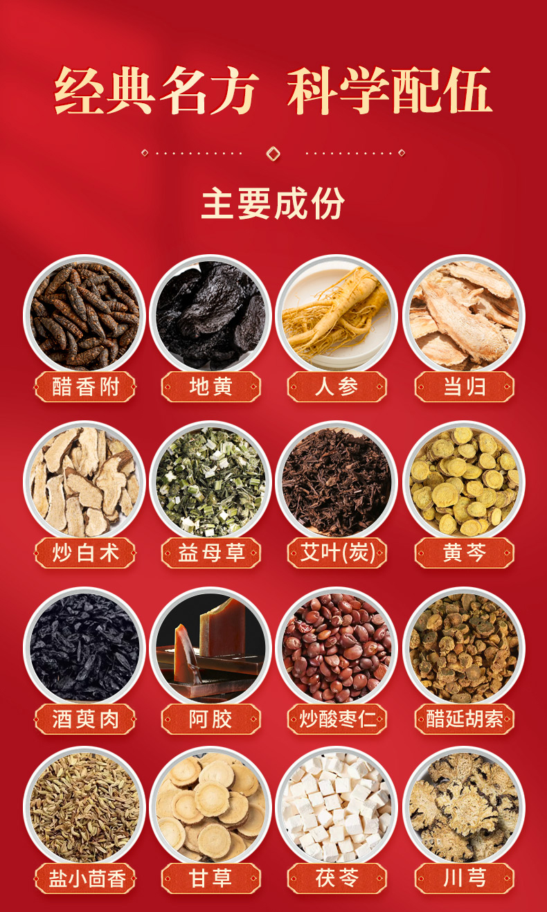 【中国直邮】 仲景 七制香附丸 痛经调理中药养血调经疏肝理气丸月经量少 6g*10袋/盒