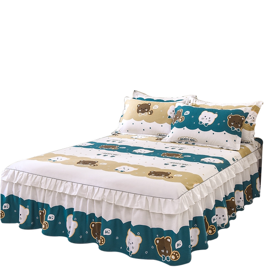 Ins bed skirt summer anti-slip cotton protective cover
