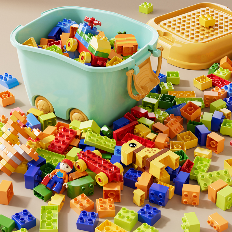 子供用積み木おもちゃ男の子用組み立て大きな粒子バルク3〜6歳立体パズル知能発達脳パズル