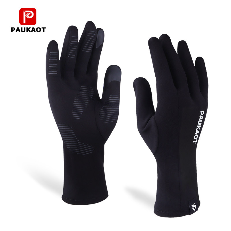 Autumn and winter outdoor sports running gloves for men and women thin mountaineering cycling warm touch screen windproof full finger gloves