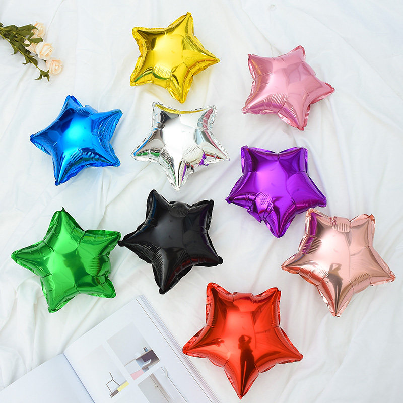 Girls and children's birthday arrangements with star-shaped super ball colorful small balloons five-pointed star colorful balloons