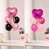 Женский день Черный Розовый Роза Красный Алюминиевая пленка Форма любви День рождения Свадьба Воздушный шар Стол Плавающее предложение Атмосфера Торговый центр Украшение Композиция