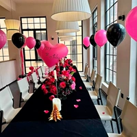 10 -дюймовая матовая роза Red/Black каждый 10 (отправляйте 10 метров серебряной ленты*2)