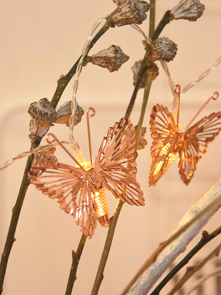 Butterfly lights Flash lights String lights starry lights Net red decoration small girl heart room decoration Battery lights