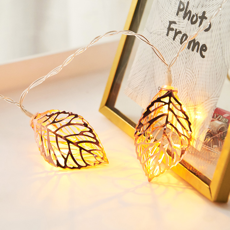 Golden leaves small lights flashing lights string lights star lights Net red decoration room bedroom dormitory layout romantic