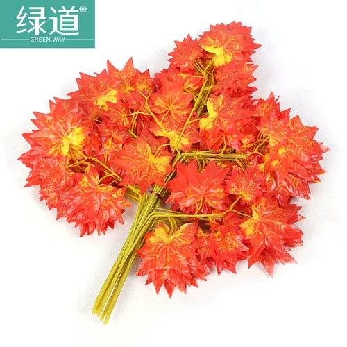 Имитационные ветви красные кленовые листья ротан