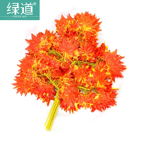 Имитационные ветви красные кленовые листья ротан