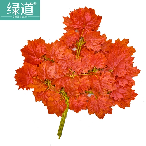 Имитационные ветви красные кленовые листья ротан