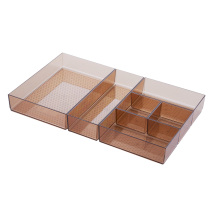 High-end large-capacity separation office drawer storage box split transparent finishing bowl chopsticks rice bowl partition