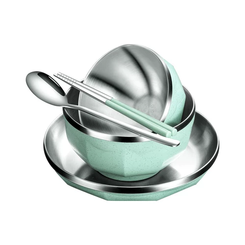 Изысканная посуда из нержавеющей стали, комплект для домашнего использования, палочки для еды