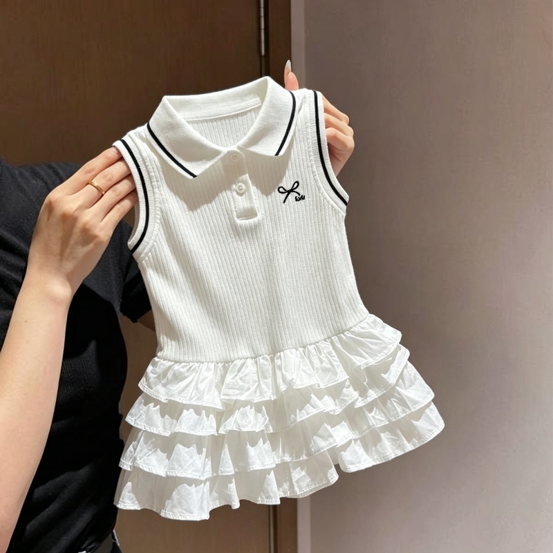 Girls' Sleeveless Polo Collar Dress Summer 2026 New Style Preppy Sleeveless Tiered Dress Baby Girl Princess Dress Girls' Sleeveless Polo Collar Dress Summer 2026 New Style Preppy Sleeveless Tiered Dress Baby Girl Princess Dress