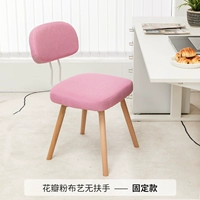 Ткань лепестково-розового цвета, без подлокотников, ножки из массива дерева, невращающиеся.