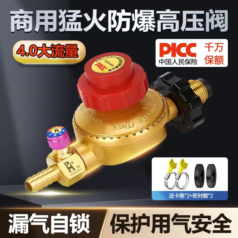 New National Standard Commercial Explosion Protection Medium Pressure Valve Coal Gas Tank Liquefied gas steel bottle Restaurant Flame Cooker High-pressure Valve Decompression Valve-Taobao