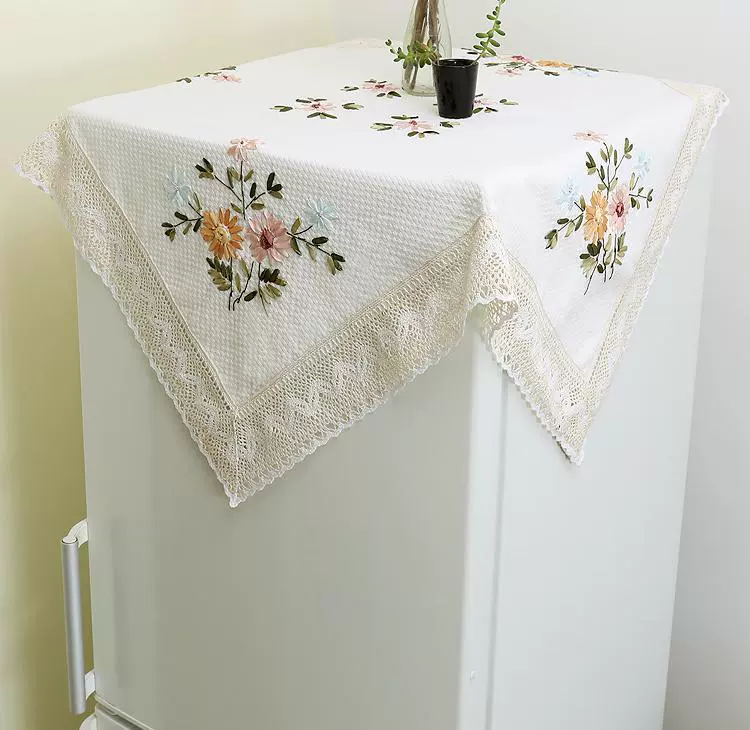 Đầu giường bọc vải lò vi sóng máy giặt c tủ lạnh đa năng vải bảo vệ chống bụi ren vuông bìa bàn phòng ngủ - Bảo vệ bụi