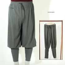 Spring and summer linen cotton leggings-free monk pants monk pants monks small feet single pants invisible zipper comfortable and breathable