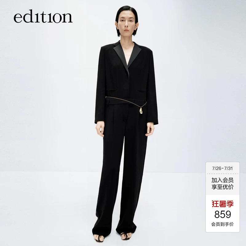 [Ole Exclusive] Edition Jumpsuit Acetate Black Gentleman's Suit Jumpsuit Ebd1Jps001