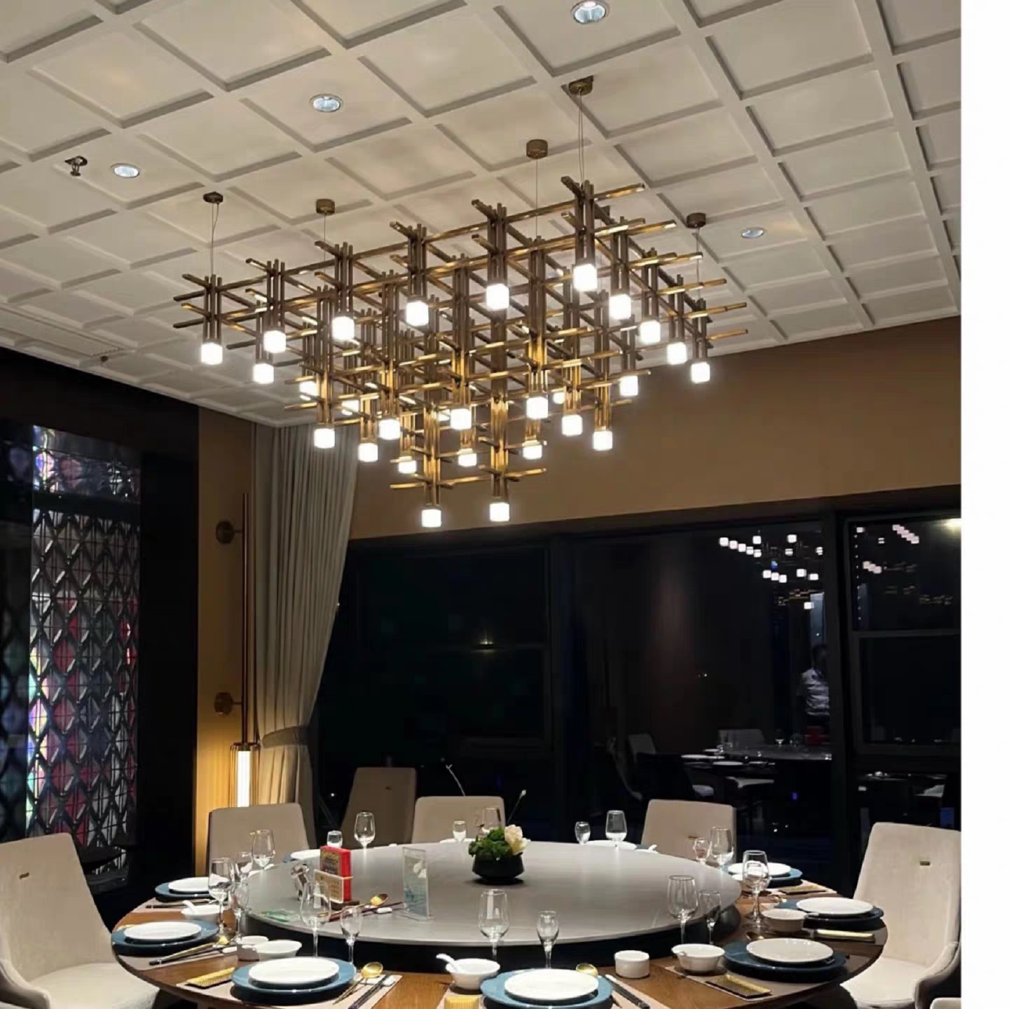 酒店餐厅灯宴会厅艺术吊灯中式酒楼会所饭店灯具茶楼包间灯饰定制
