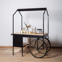 Minimalist modern multifunction small cart dining car Flower Night Market Stall Car Shop Business Mall Display can be moved