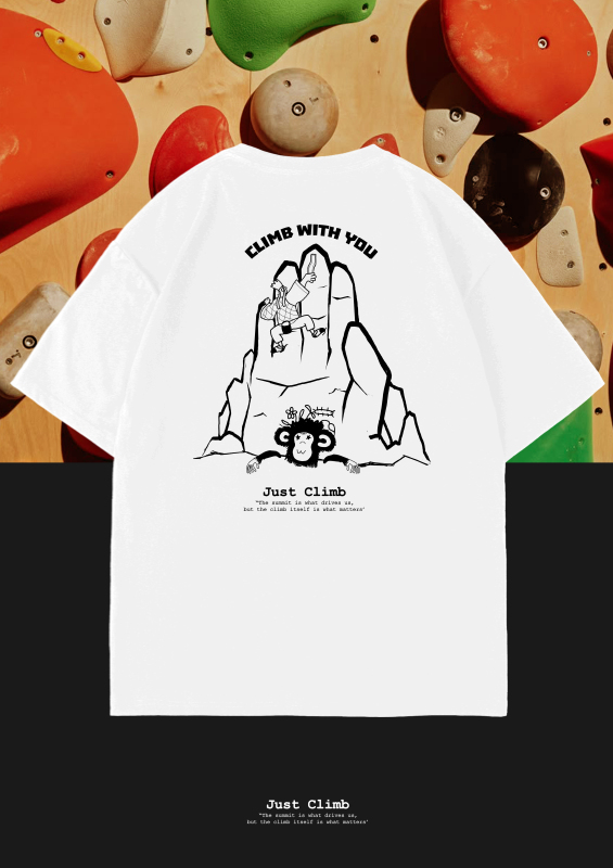 As Your Teacher, I Will Come to Rescue You, Goku Climbing T-Shirt, Pure Cotton, Loose Fit, Cute Logo on the Chest