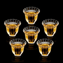 Longshan Tang Qigong Fu Tea Cup 6 Only Glass Tea Cup Suit High Temperature Resistant Vertical Textured Tea Cup Pure Handmade Master Cup
