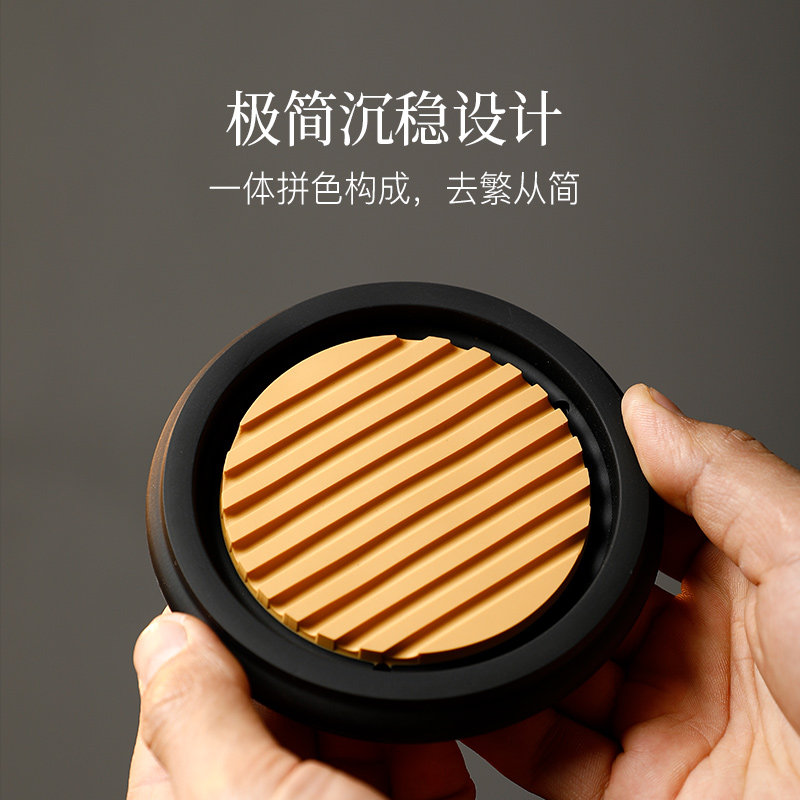 Longshantang coaster silicone waterproof insulation Chinese round tea coaster household pot mat anti-scalding non-slip high temperature resistance