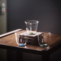 Longshan Hall Tea Cup Glass Master Cup Pure Handmade Personality Tasting Tea Cup Korn Tea Cup Single Tea Bowl Thickened Heat Resistant